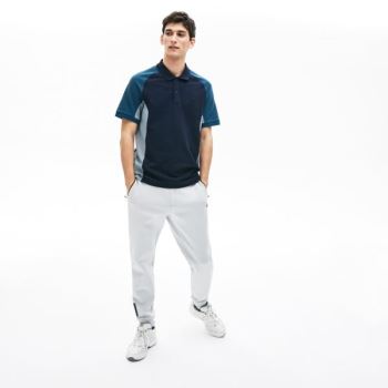 Lacoste Colorblock Piqué Polo Shirt Pánské - Polo Tmavě Blankyt Blankyt / Šedé / Tmavě Blankyt Blank